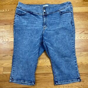 Lane Bryant High Rise Jegging Pedal Pusher Womens 26 Blue Flex Magic Waistband